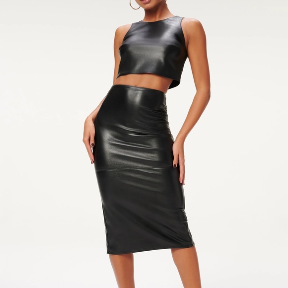 Good American Dresses & Skirts - NWT Good American Better Than Leather Midi Skirt